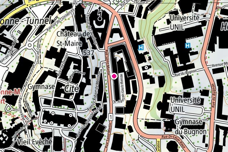 Plan de situation : Rue Saint-Martin 32 1005 Lausanne