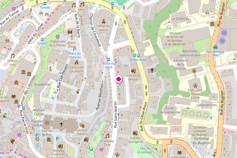 Plan de situation : Rue Saint-Martin 32 1005 Lausanne